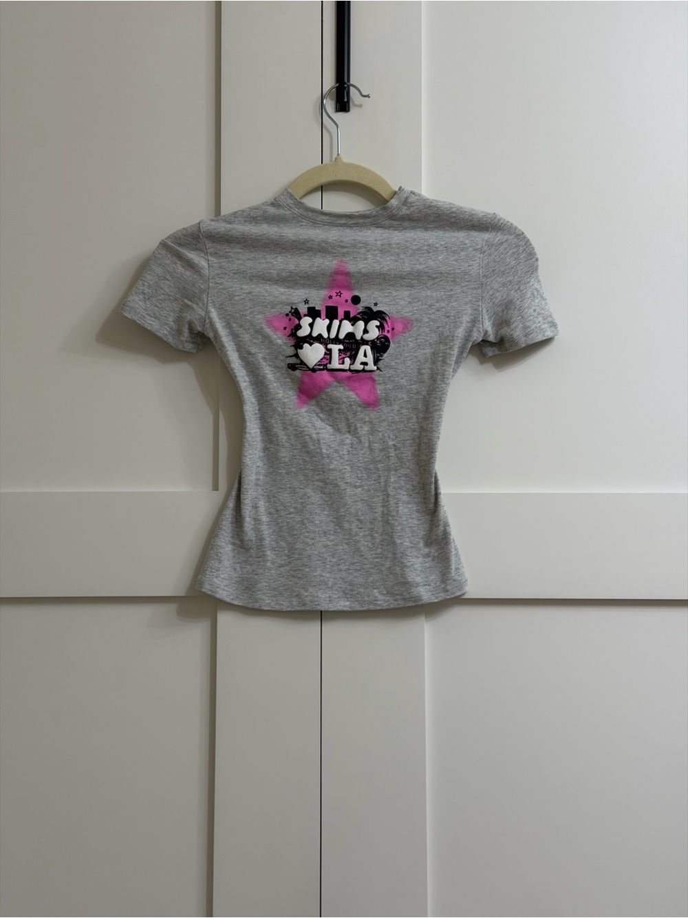 NWT Skims Cotton Jersey L.A T-Shirt XXS in Light Heather Grey / Exclusive